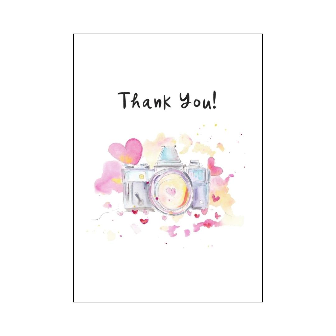 Watercolour Camera Thank You card