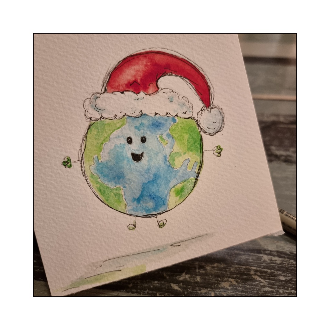 Christmas Globe original watercolour painting