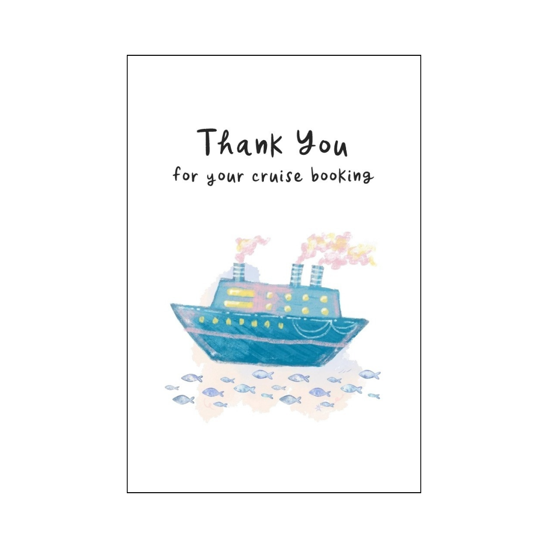 Cruise Ship and Fishies Thank You Card