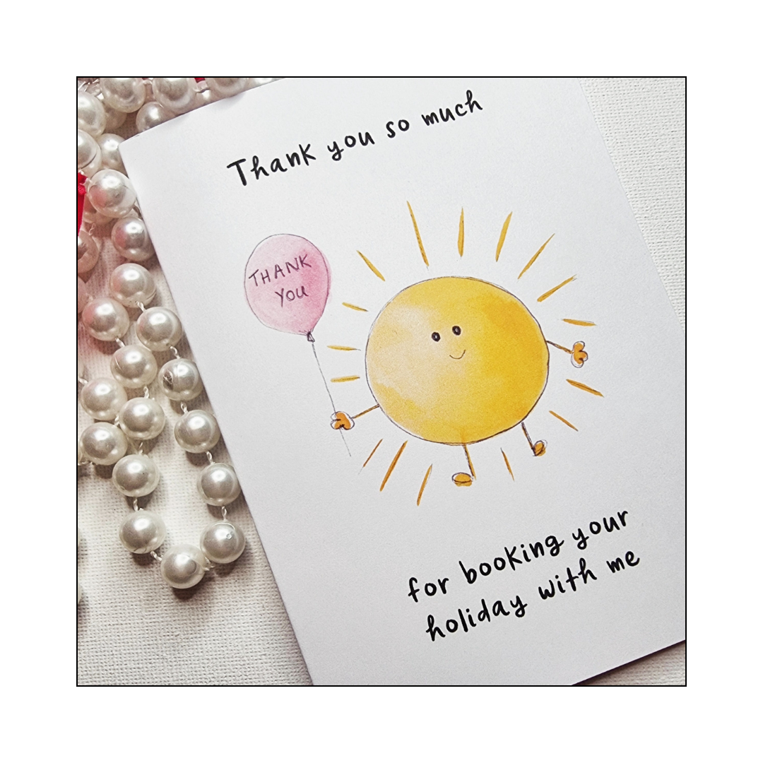 Happy sunshine balloon thank you card product photo