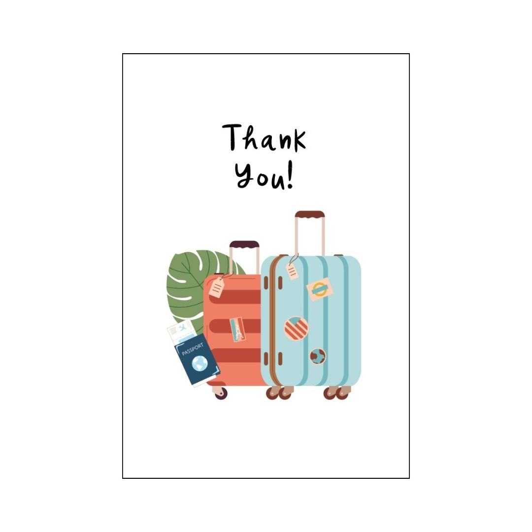 Luggage and Passport Thank You Card