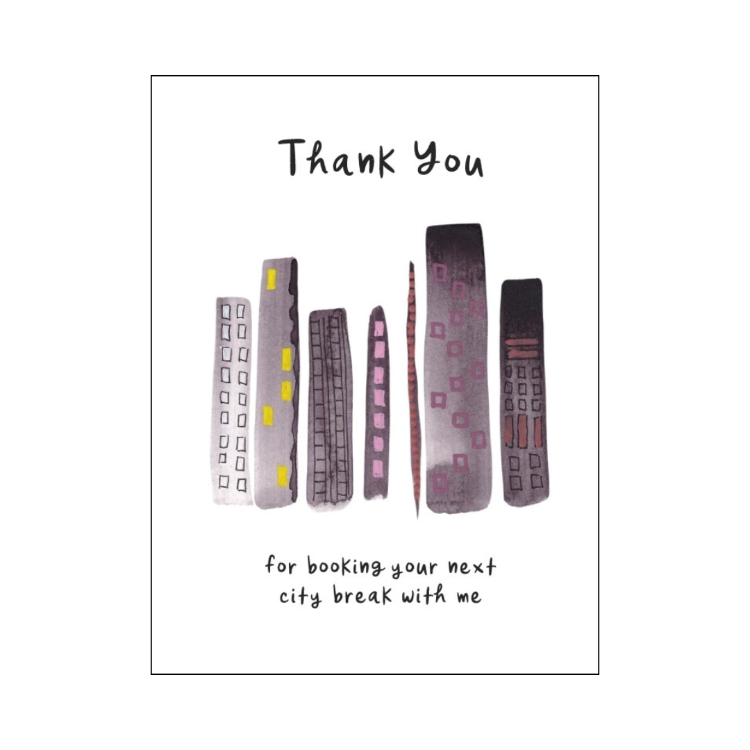 Night Time Skyline Thank You Card