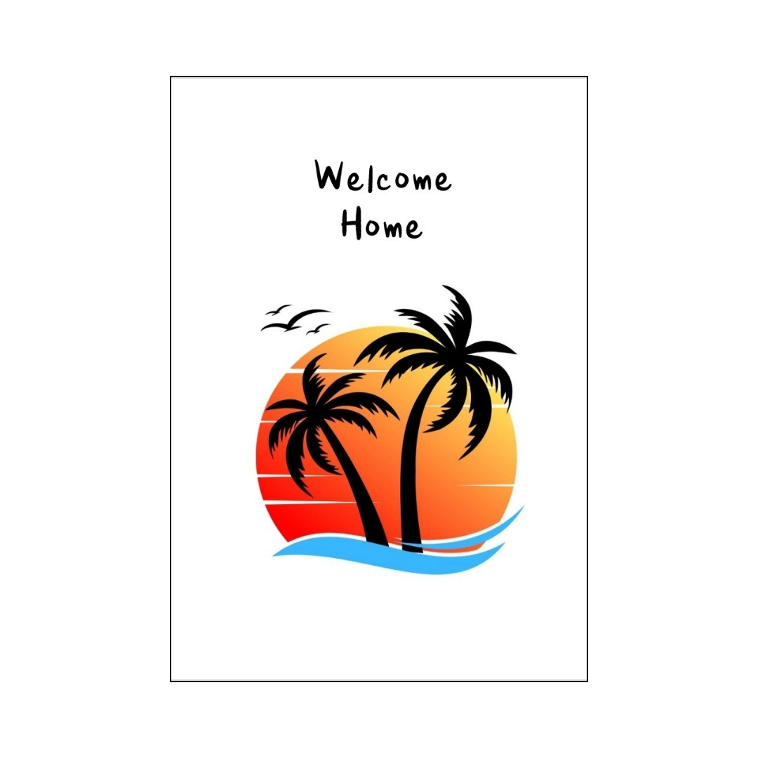 Palm Tree Sunset Welcome Home Card