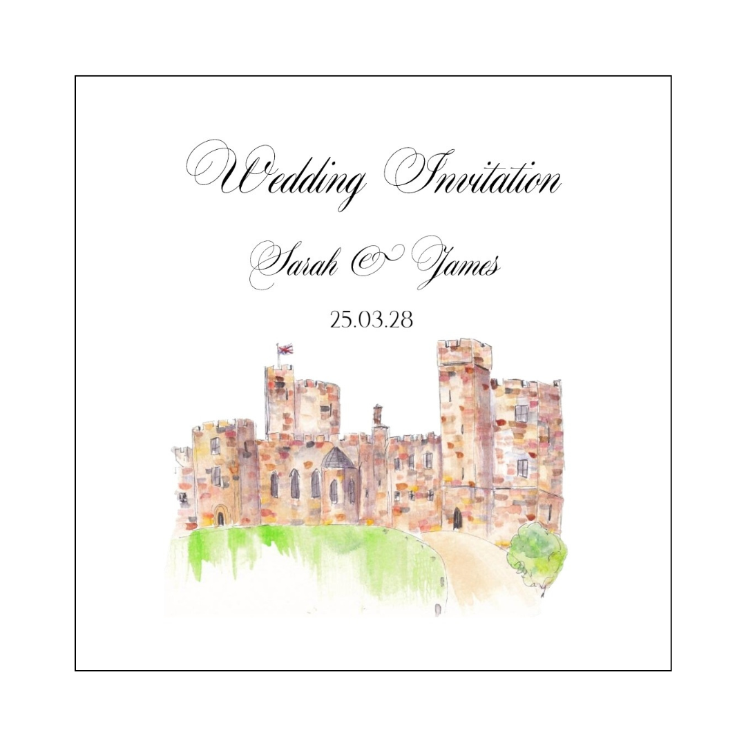 Peckforton Castle Wedding Invitation folded design cover