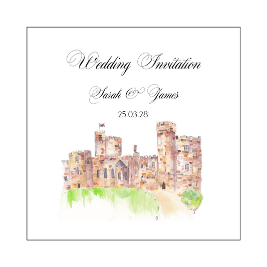 Peckforton Castle Wedding Invitation folded design cover