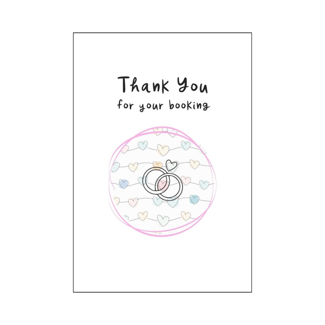 Rings and Heart String Thank You Card