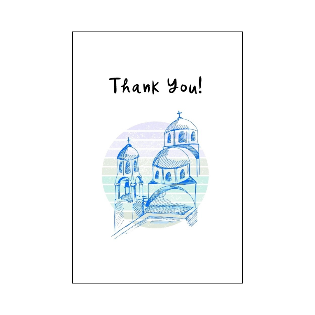 Santorini Scene Thank You Card