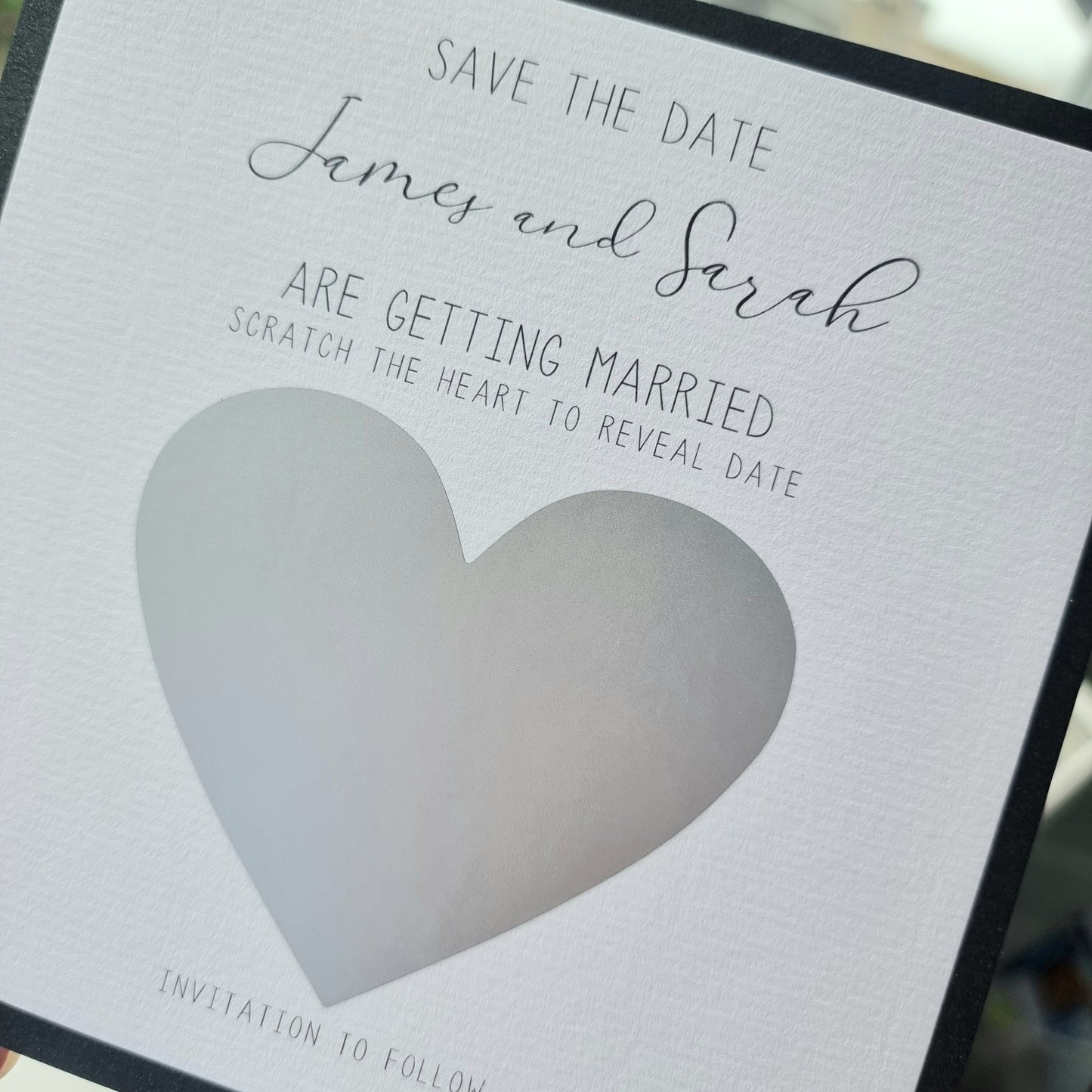 Scratch the Date Save the Date with Silver Heart