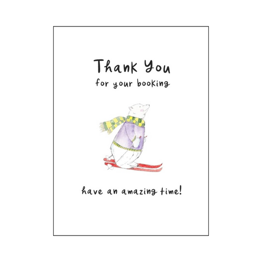 Skiing Bear Thank You Card