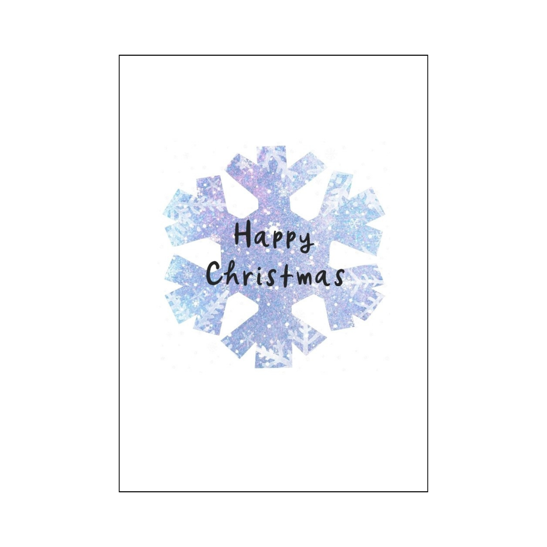 Snowflake Background Happy Christmas Card