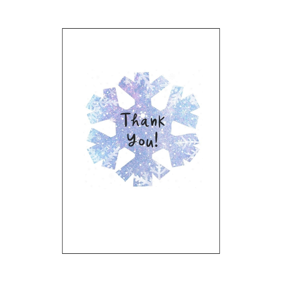 Snowflake Background Thank You Card