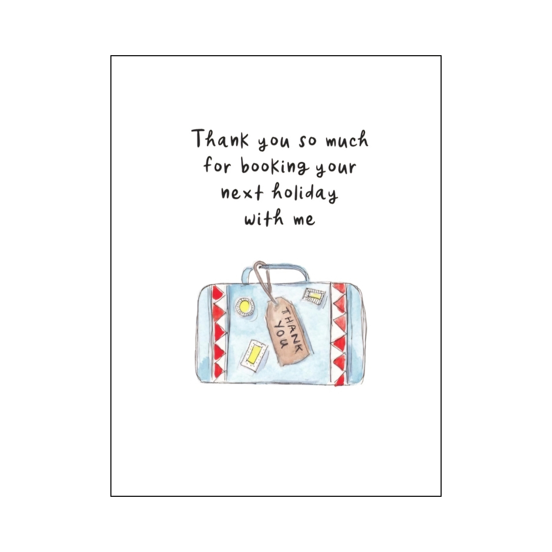 Suitcase Thank you so much for booking your next holiday with me card