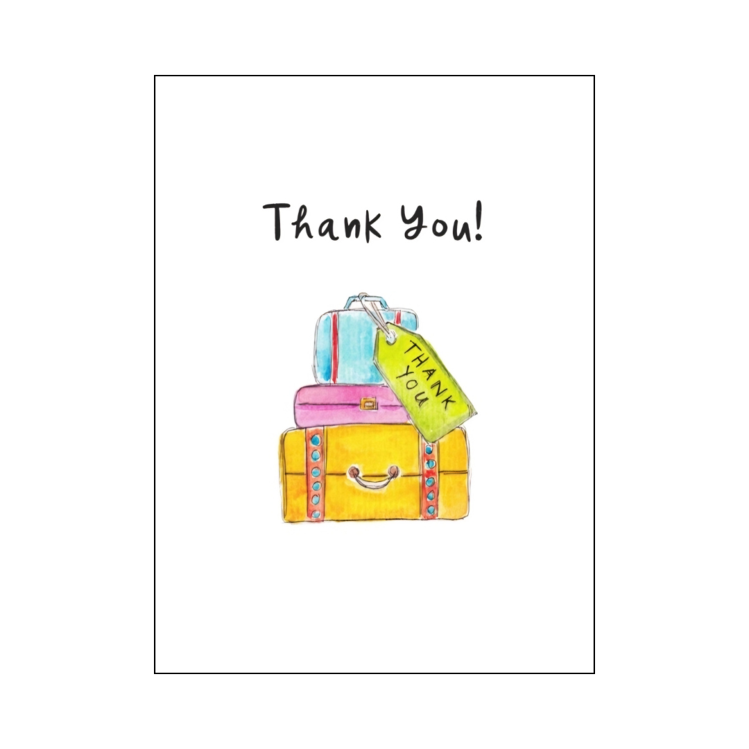 Thank You suitcase stack thank you card