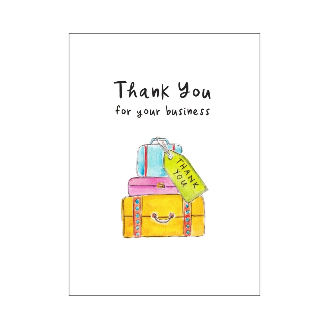 Thank You for your business suitcase stack card