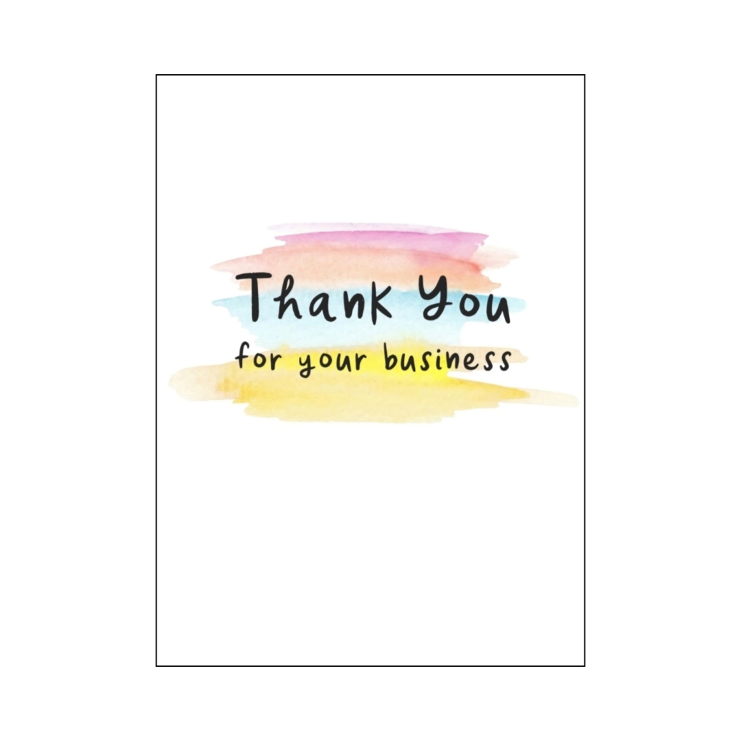 Sunset Shades Thank You for your business card