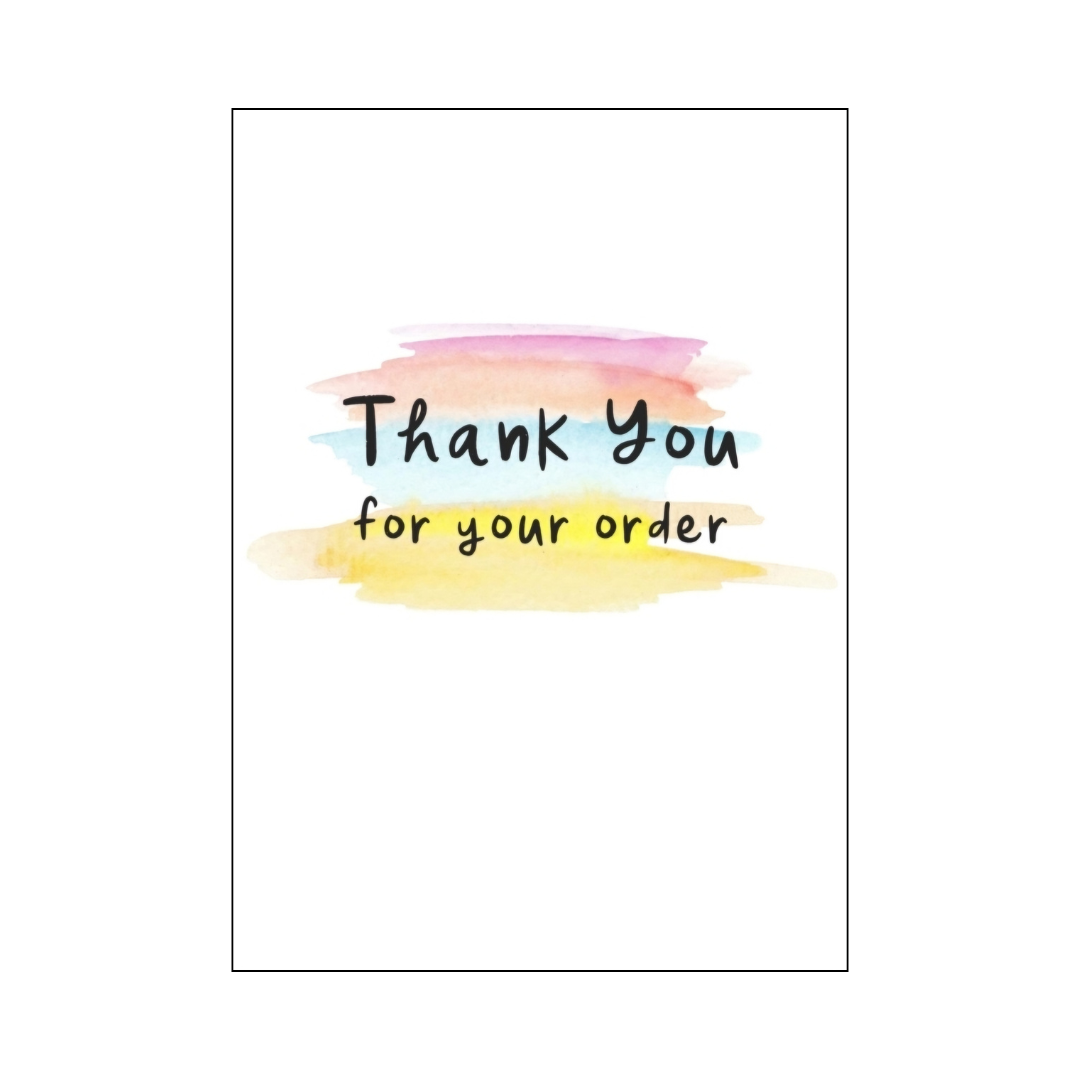 Sunset Shades Thank You for your order card
