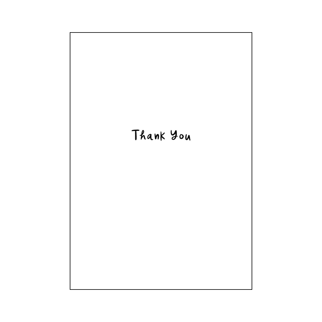 Thank You greeting card inside printing