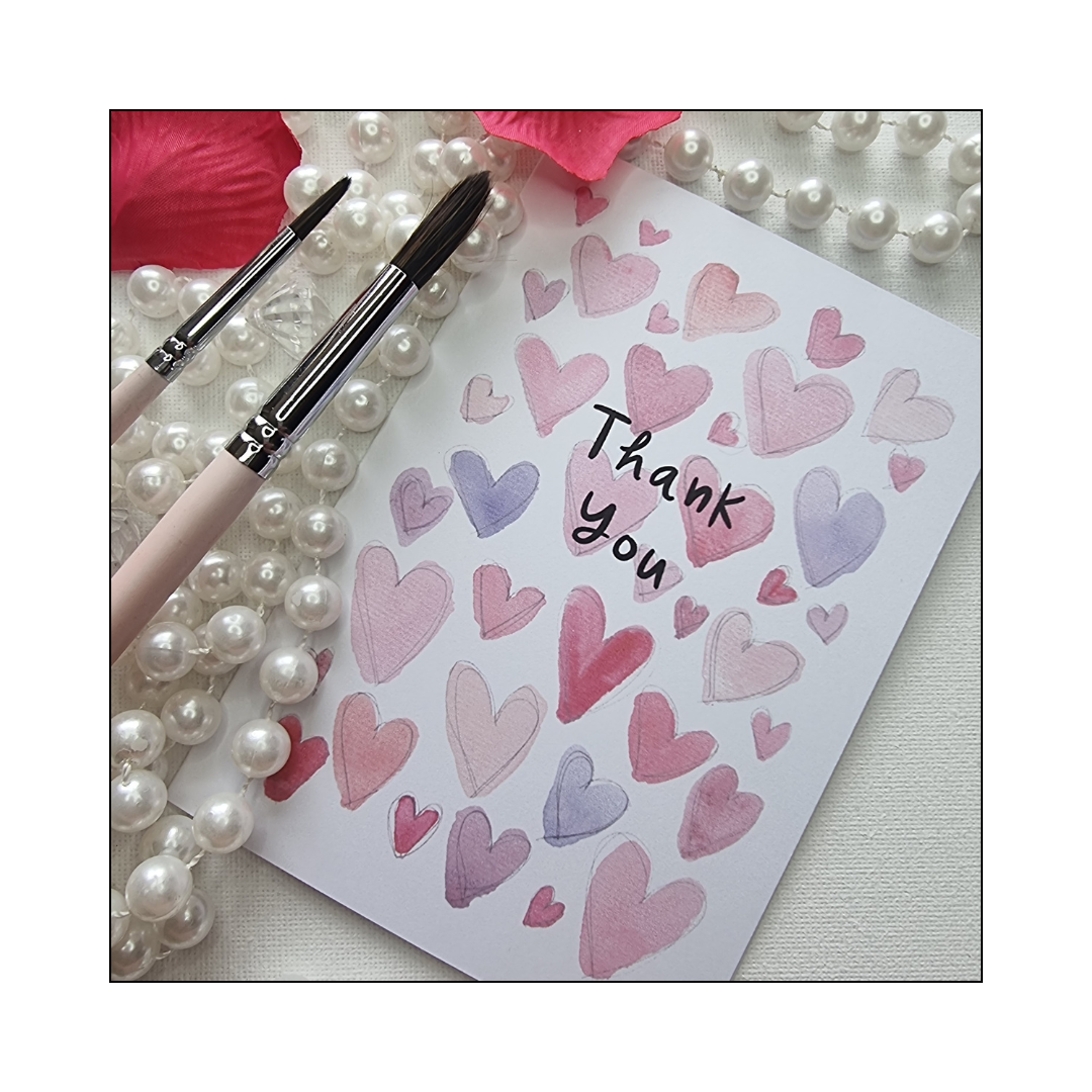 Thank You pink hearts product photo