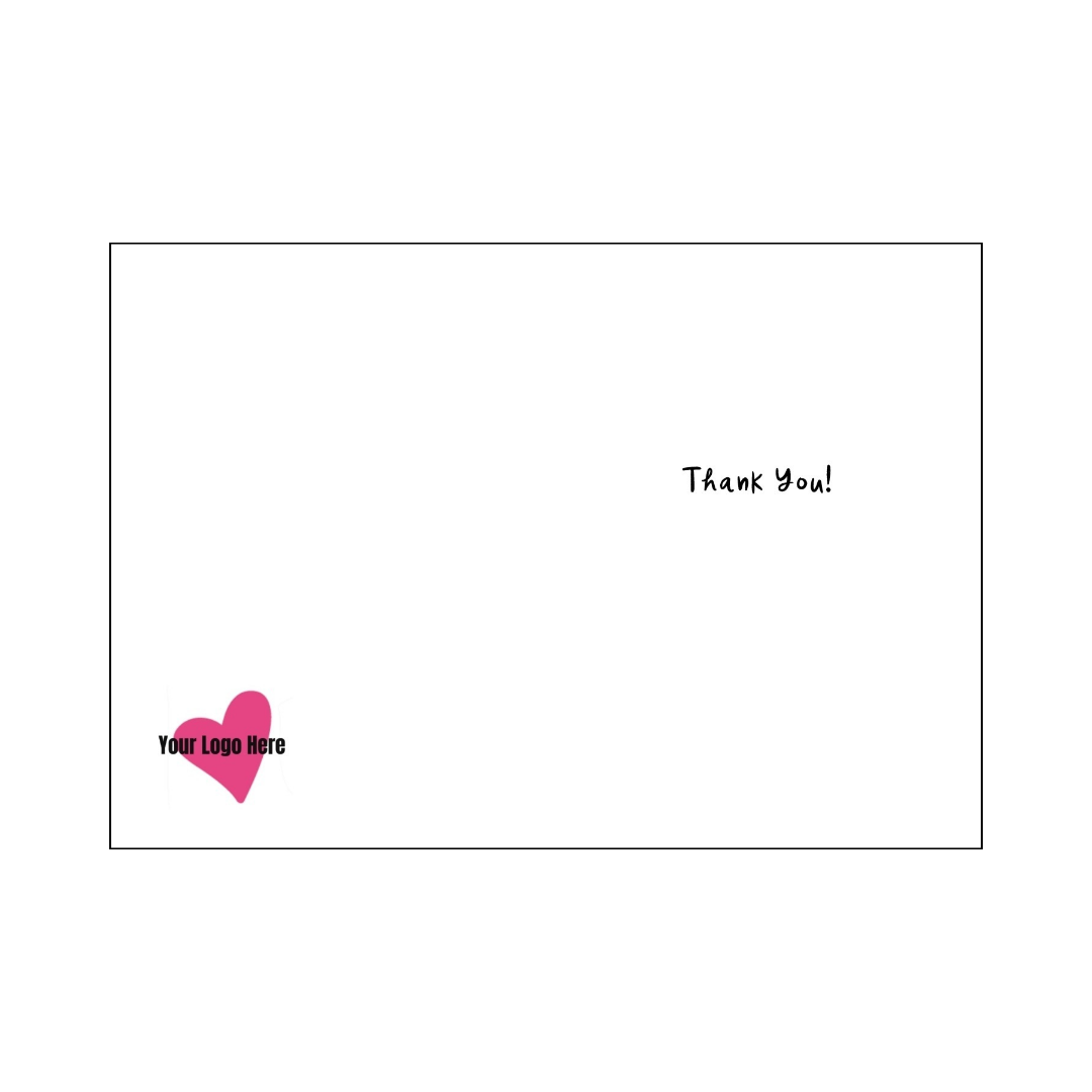 Flower Heart Frame Thank You Card