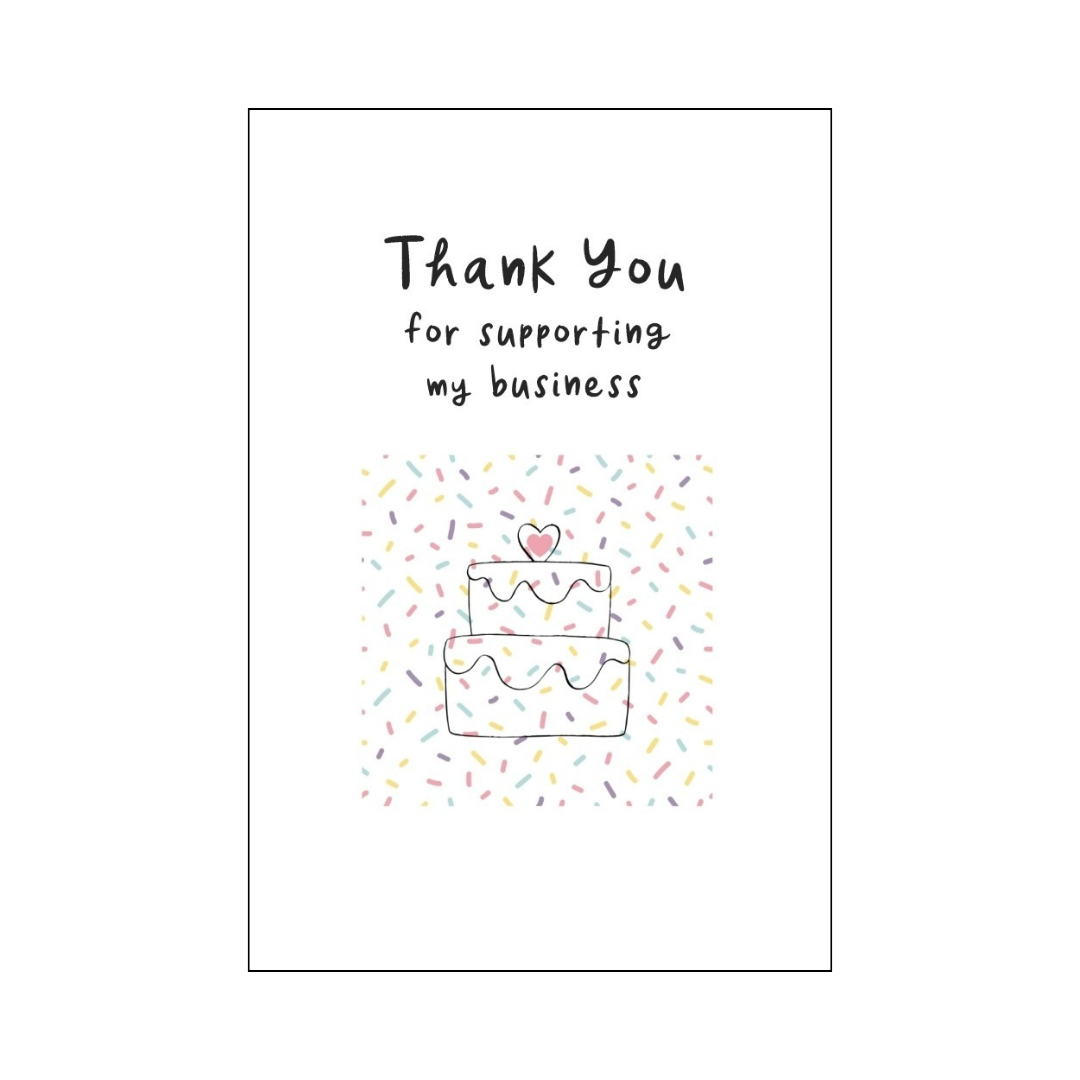 Wedding Cake and Sprinkles Thank You Card