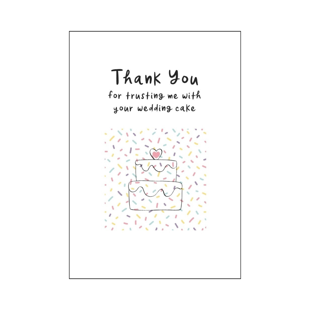 Wedding Cake and Sprinkles Thank You Card