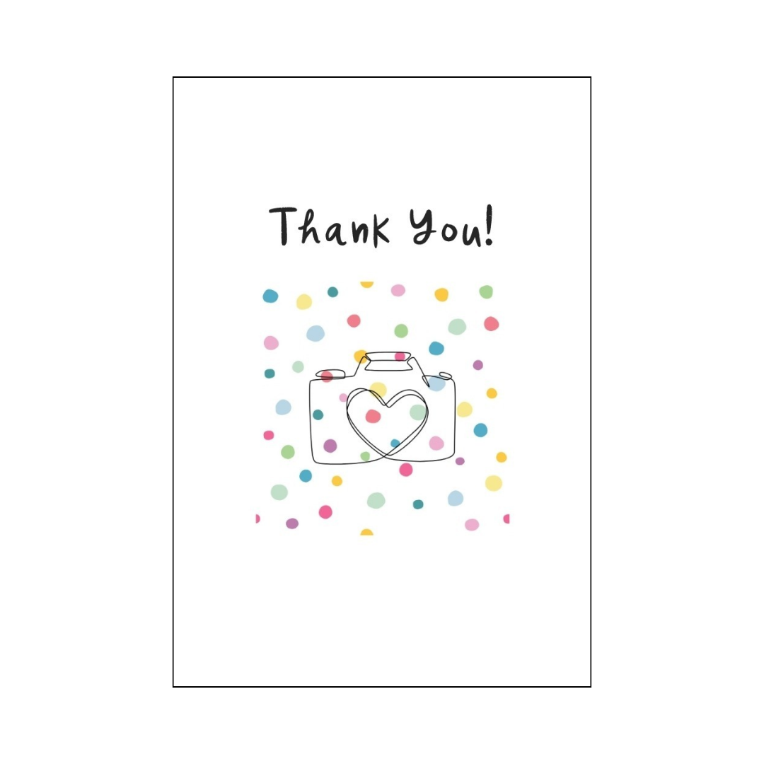 Wedding Confetti Camera Thank You Card