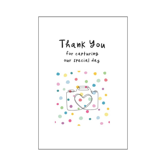 Camera and Confetti Thank You Card