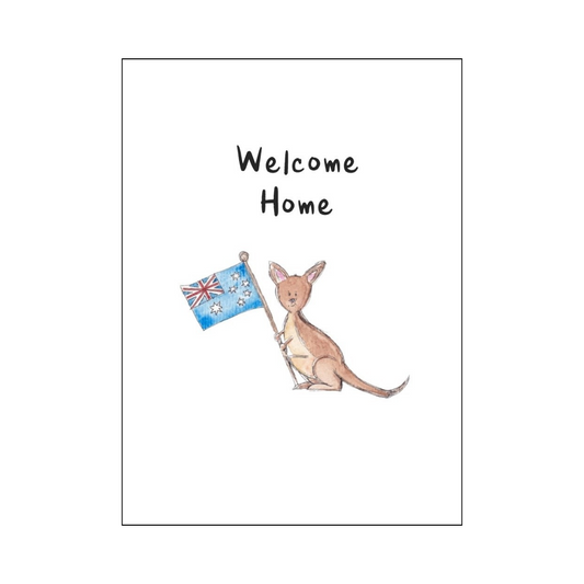 Australia Kangaroo Flag Welcome Home Card