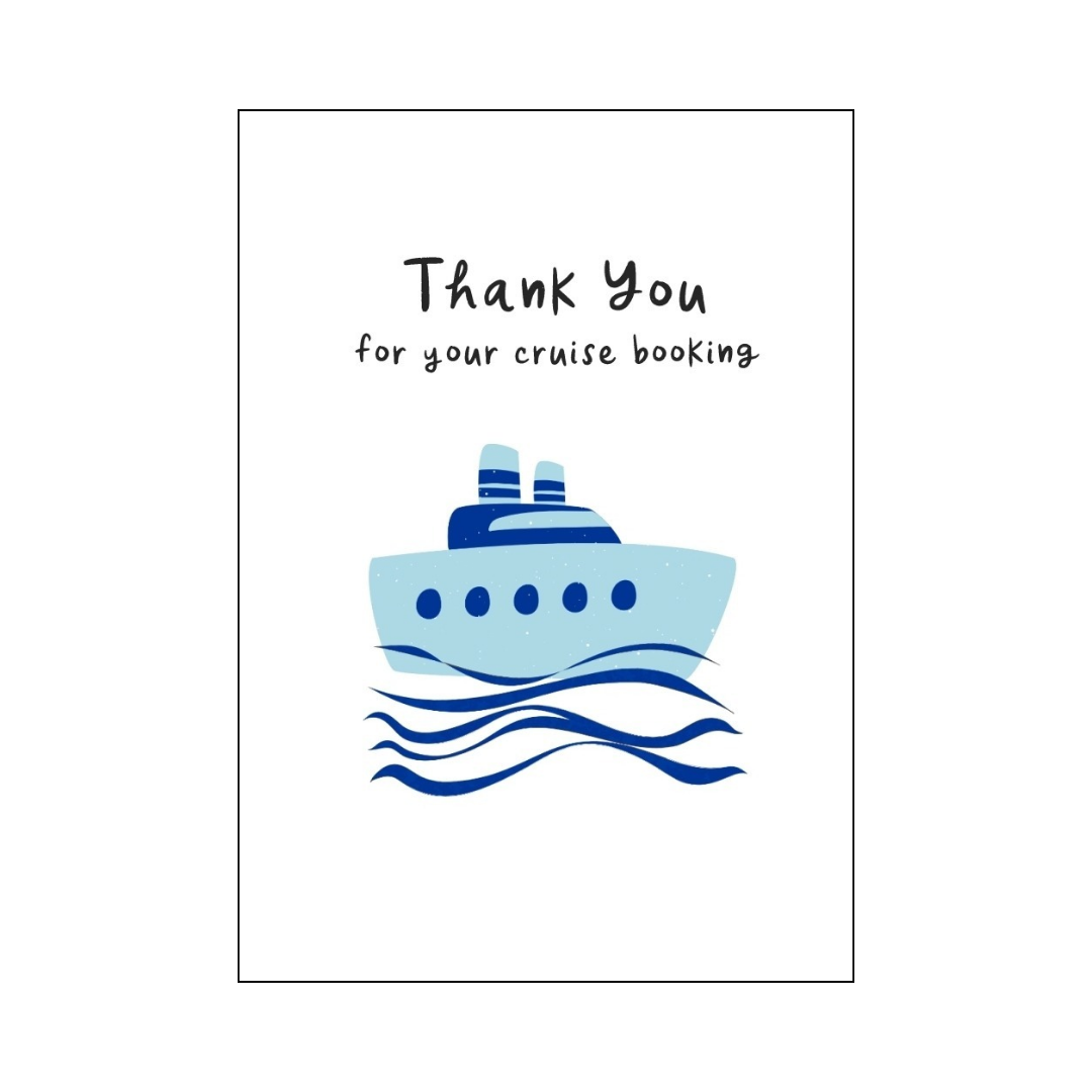 Blue Cruise Ship Thank You Card