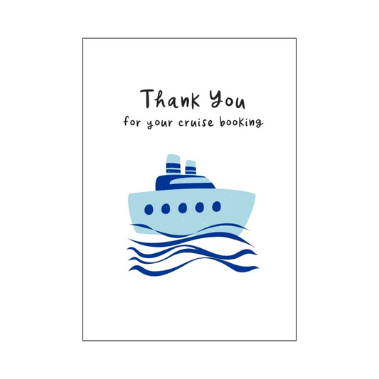 Blue Cruise Ship Thank You Card