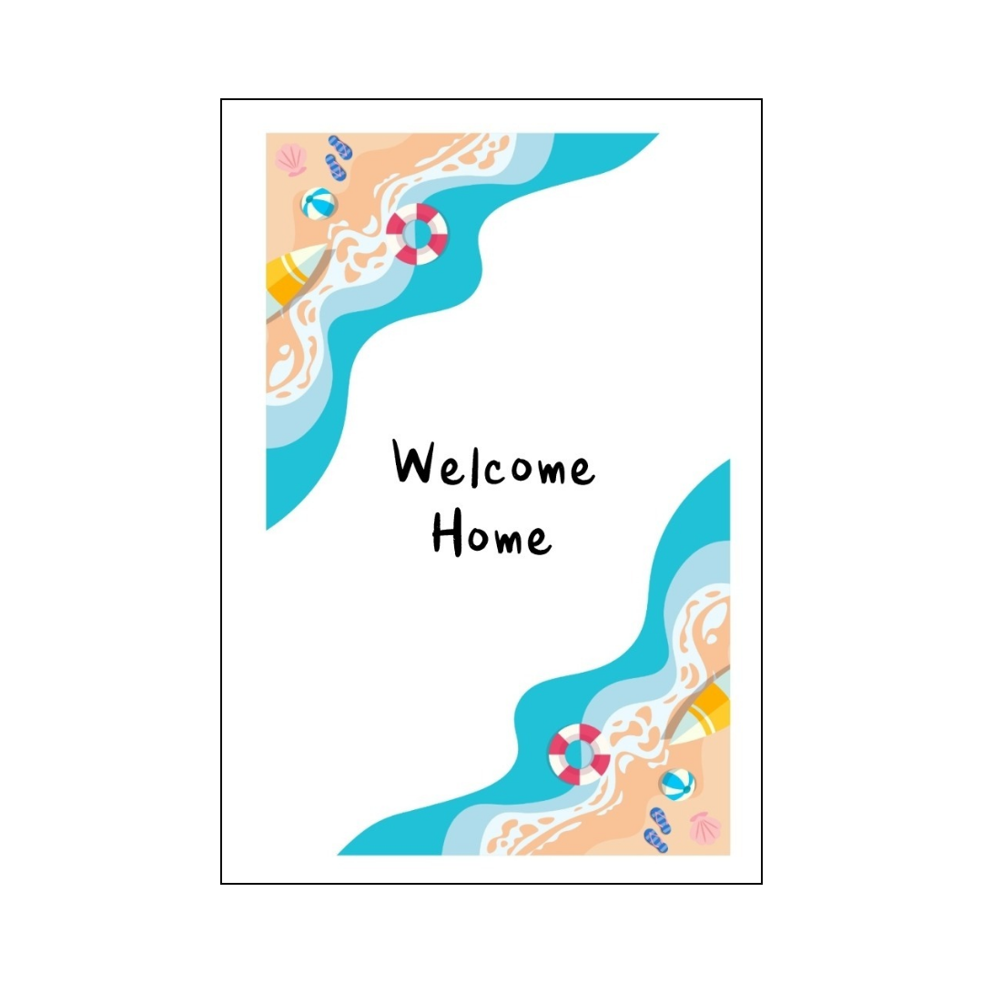 Bright Beach Corner Welcome Home Card