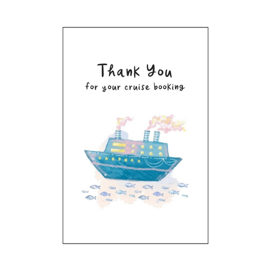 Cruise Ship and Fishies Thank You Card