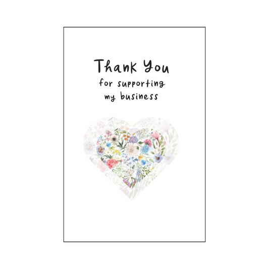 Flower Heart Frame Thank You Card