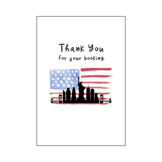 New York and USA Flag Thank You Card