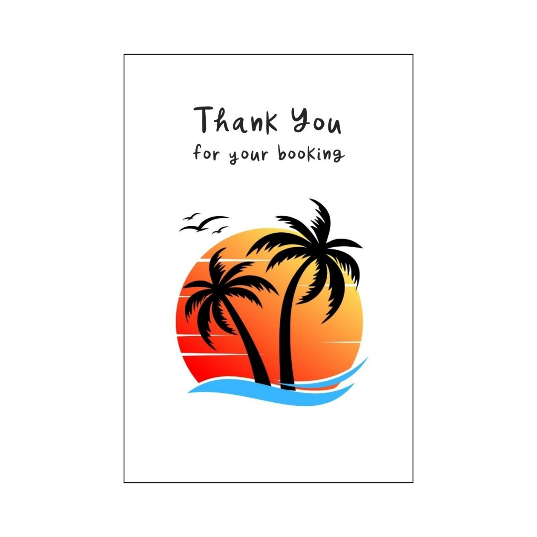 Palm Tree Sunset Thank You Card