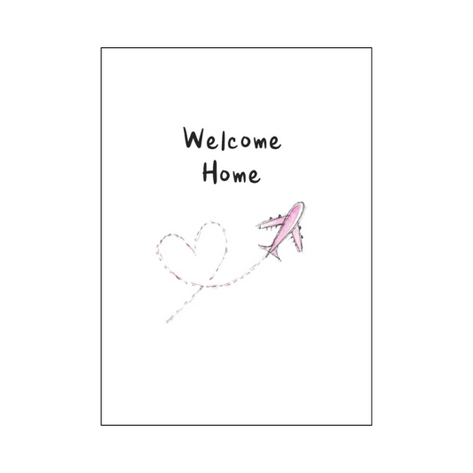 Plane with Heart Trail Welcome Home Card