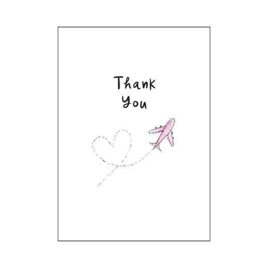 Plane with Heart Trail Thank You Card