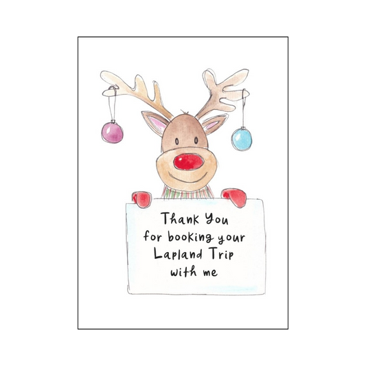 Reindeer Lapland Thank You Card