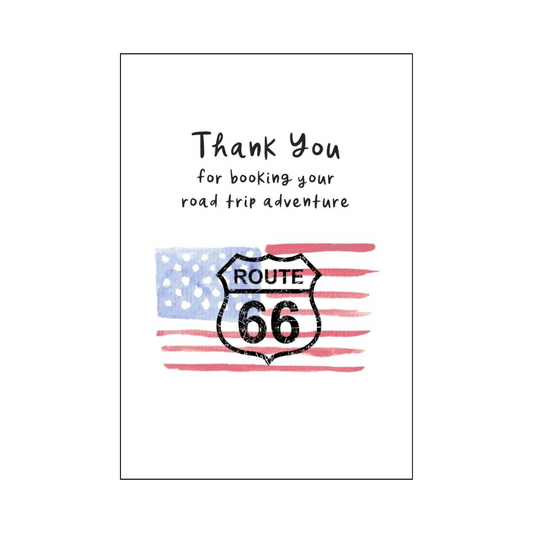 Route 66 and USA Flag Thank You Card