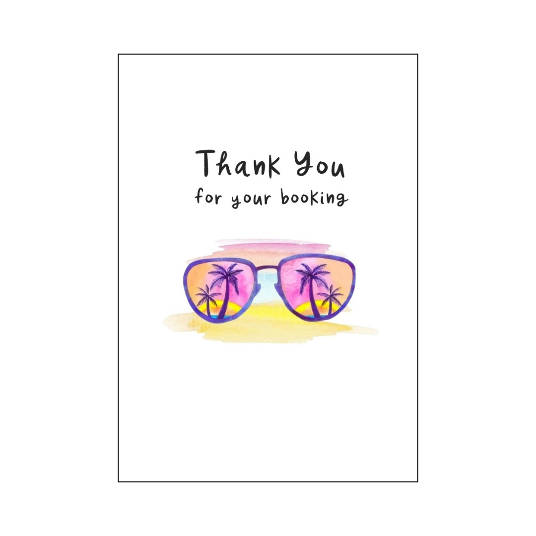 Sunglasses and Sunset Shades Thank You Card