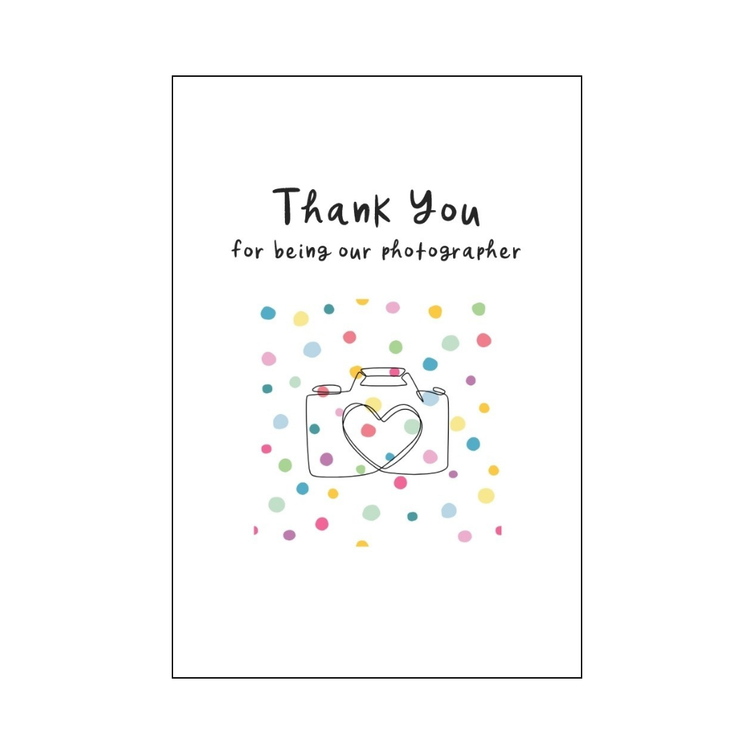 Camera and Confetti Thank You Card