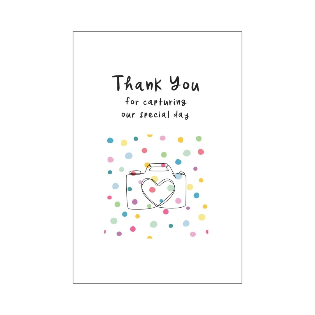 Camera and Confetti Thank You Card