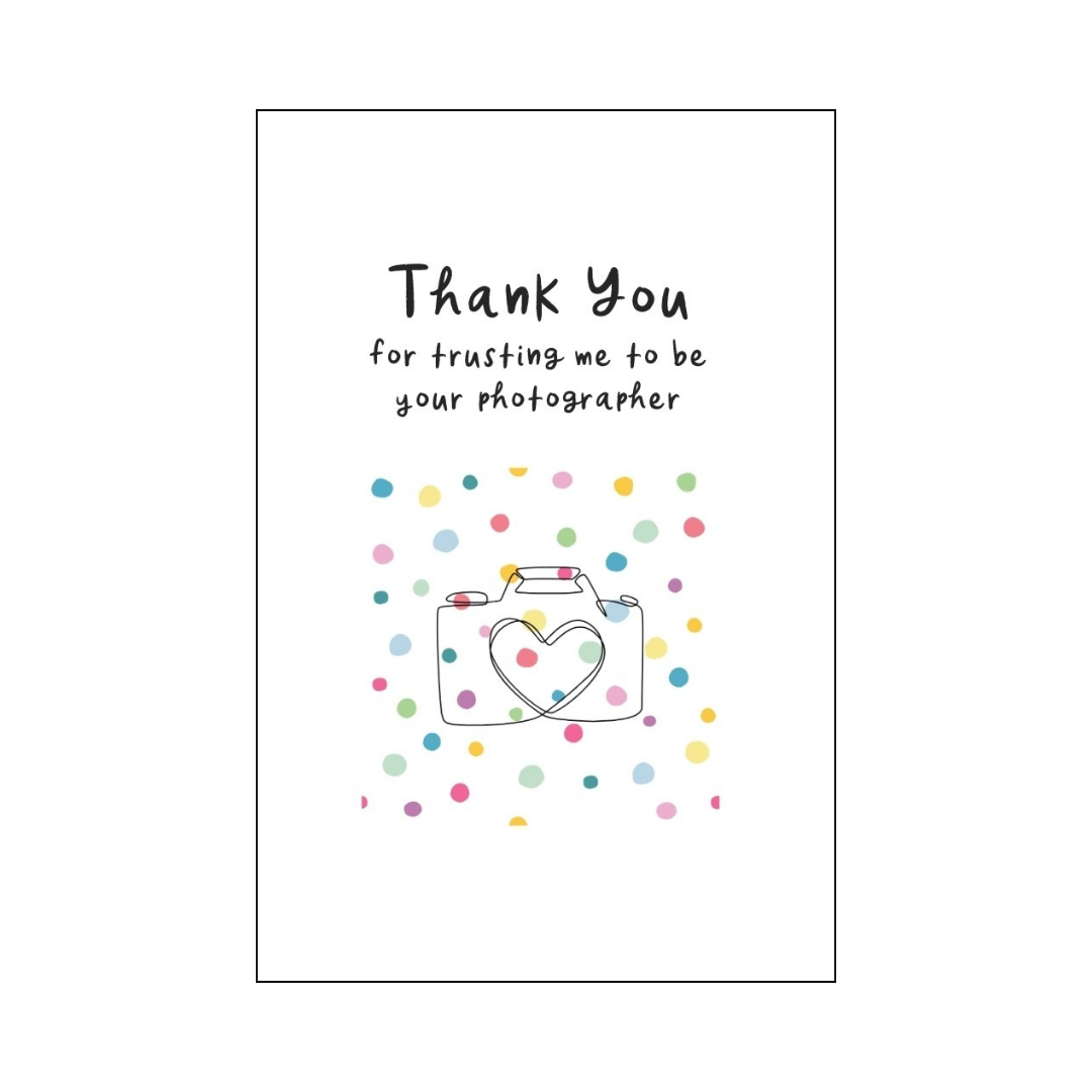 Wedding Confetti Camera Thank You Card