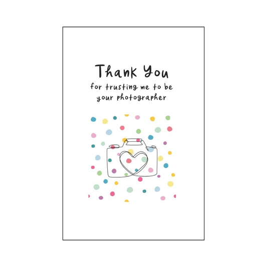 Wedding Confetti Camera Thank You Card