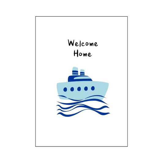 Blue Cruise Ship Welcome Home Card